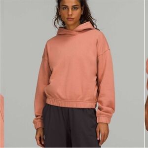 Lululemon Relaxed Cropped Hoodie Pink Savannah Size 8